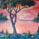 Le coucher du soleil - 40x50 - Acryl auf Leinwand - Fr. 280.-