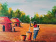 Soir au village - 40x40 - Acryl auf Leinwand - Fr. 200.-